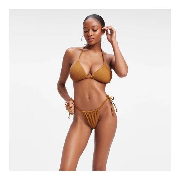 Good American Always Fits Tiny Ties Bottom Bronze Size 1/2 - Picture 2 of 12